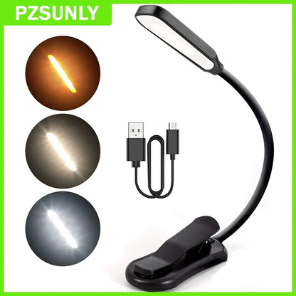 Rechargeable Table Lamp, Clip-On LED Book Light with 9 Brightness Modes, 3 Color Temperatures and Flexible Neck - product view 3