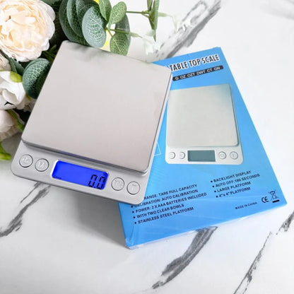 Digital Kitchen Scale, 3000 g Capacity, 0.1 g Precision, Blue Backlight, Counting Function, Battery or USB Charging for Baking - product view 6