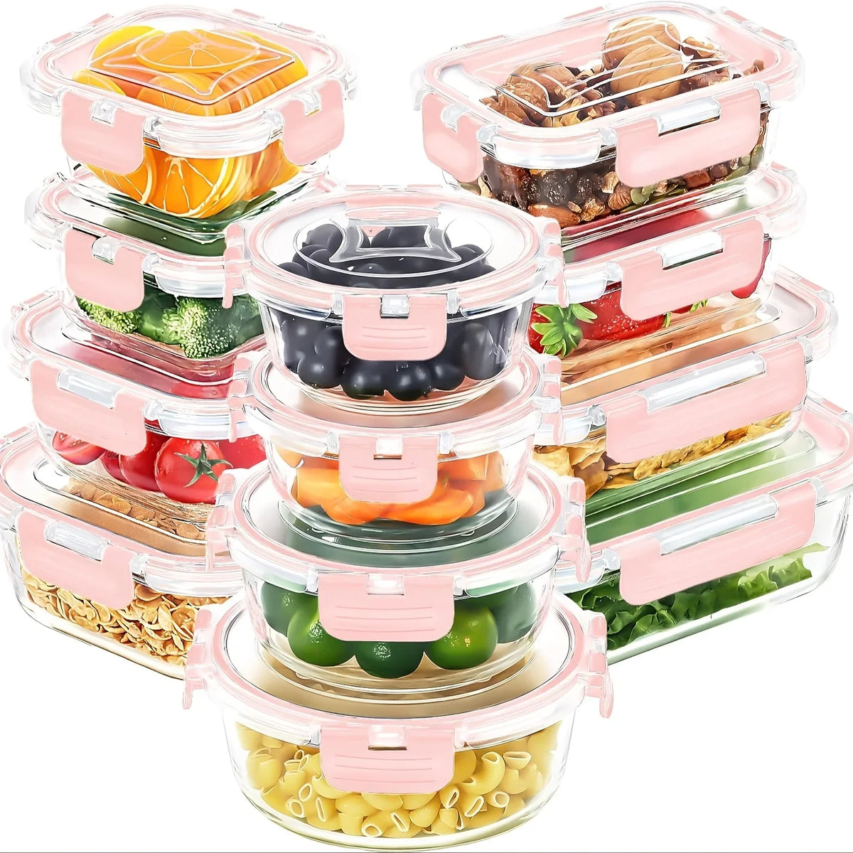 12-Piece Glass Food Storage Container Set with Lids, Leak-Proof Airtight Boxes for Microwave, Oven, Freezer and Dishwasher - product view 4