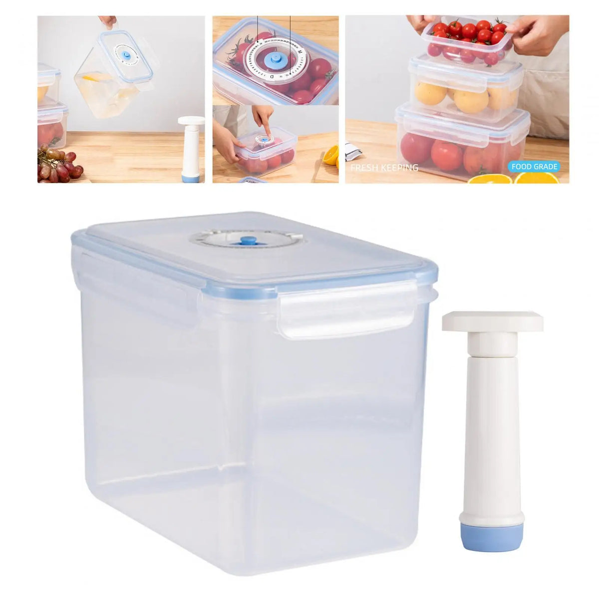 Vacuum Kitchen Canister with Air Pump, Airtight Food Storage Container, Stackable PP Box in 0.52L–8.5L Sizes - product view 1