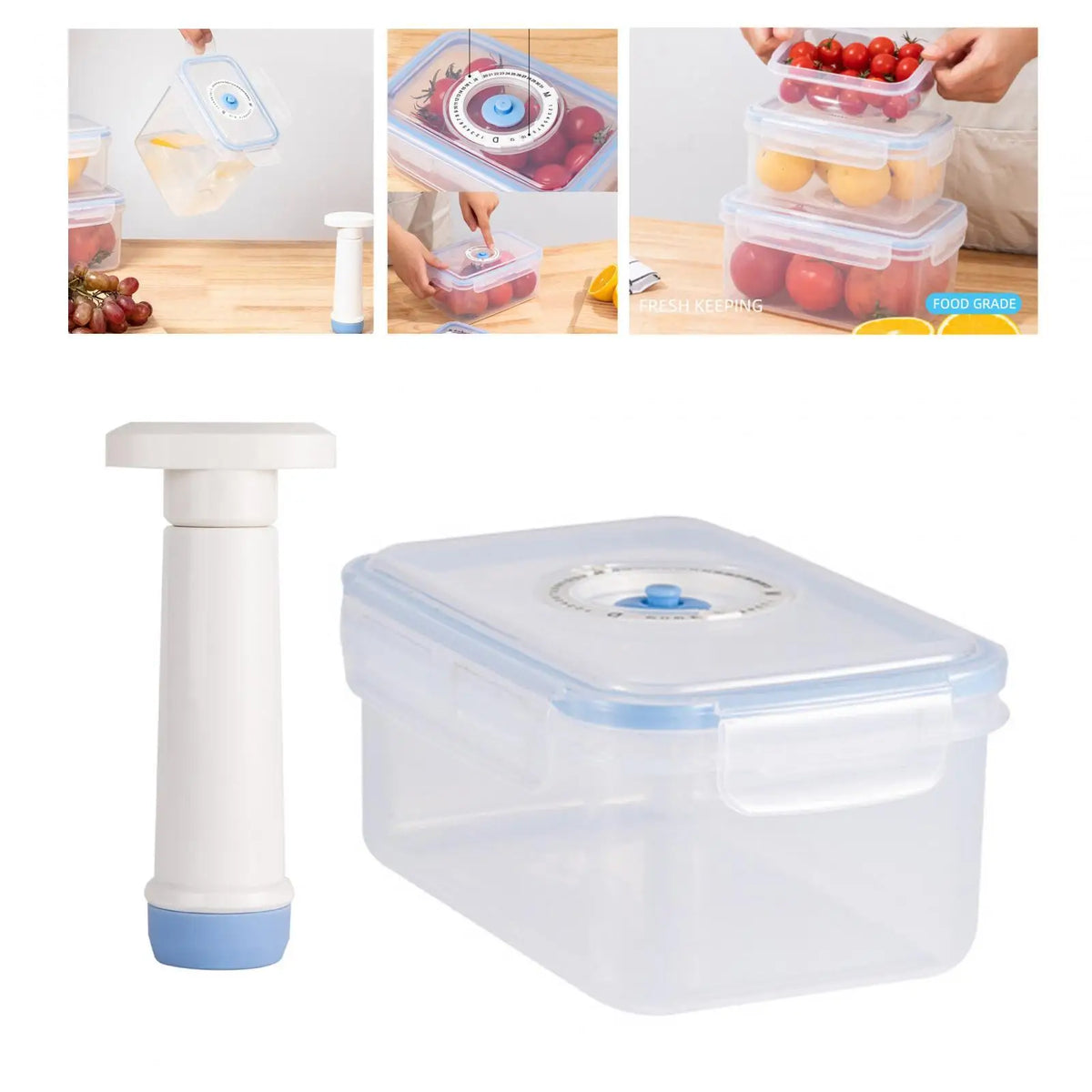 Vacuum Kitchen Canister with Air Pump, Airtight Food Storage Container, Stackable PP Box in 0.52L–8.5L Sizes - product view 3
