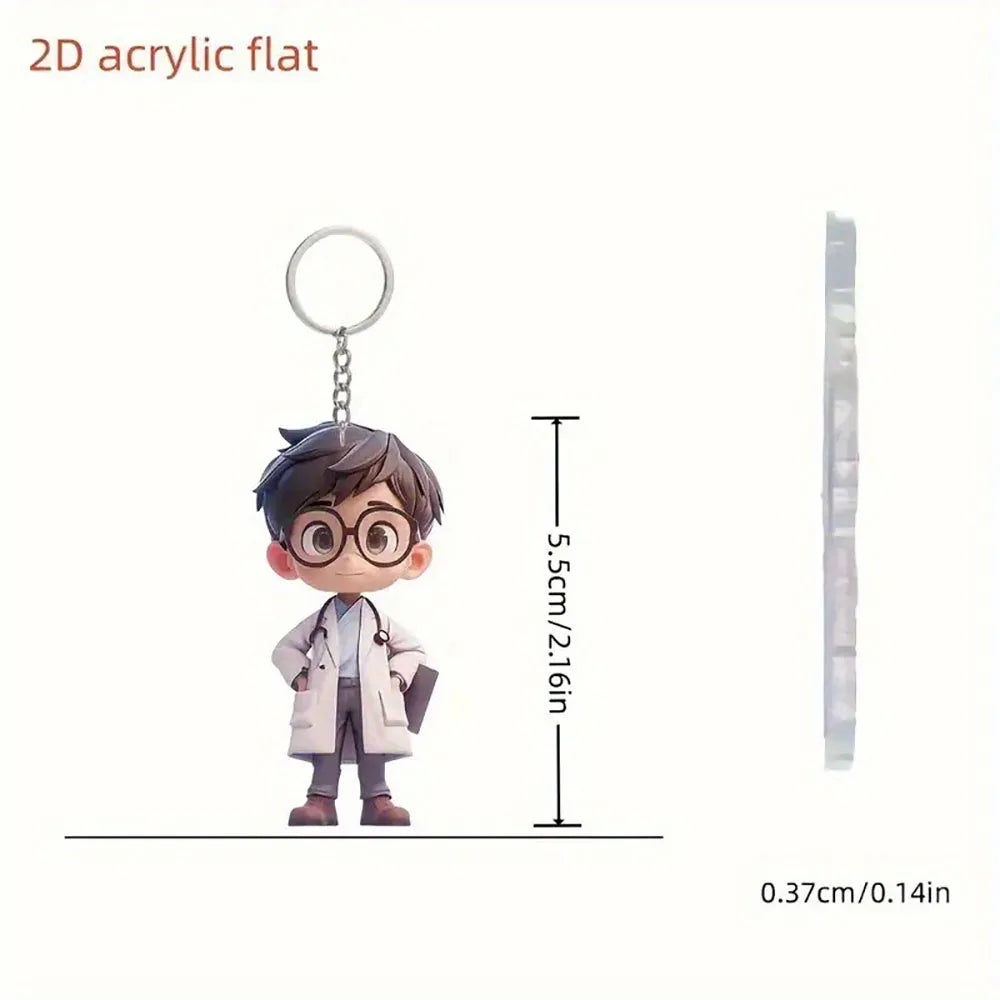 Nurse Doll Resin Keychain, 20g Trendy Nursing Graduation Gift with Clip, Six Styles for Women and Students - product view 4