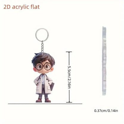 Nurse Doll Resin Keychain, 20g Trendy Nursing Graduation Gift with Clip, Six Styles for Women and Students - product view 4
