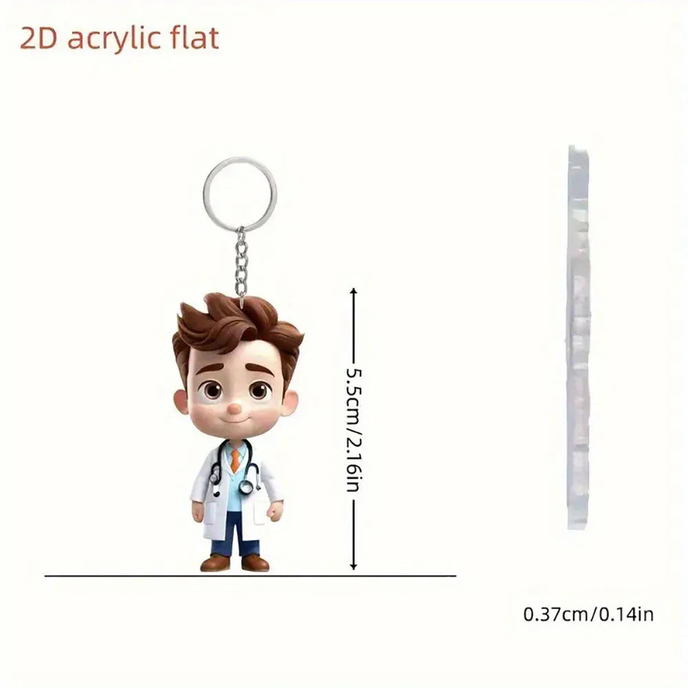 Nurse Doll Resin Keychain, 20g Trendy Nursing Graduation Gift with Clip, Six Styles for Women and Students - product view 6