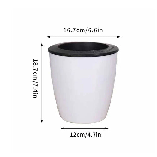 Self-Watering Plastic Planter, Modern Indoor Flower Pot with Separate Inner Basket for Succulents and Hydroponic Plants - product view 1