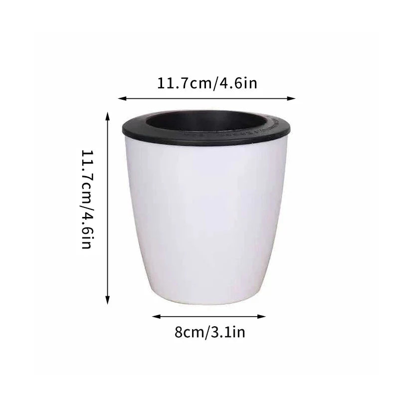 Self-Watering Plastic Planter, Modern Indoor Flower Pot with Separate Inner Basket for Succulents and Hydroponic Plants - product view 2