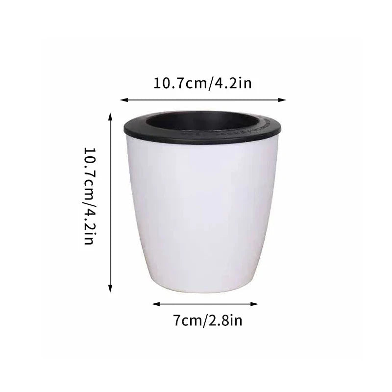 Self-Watering Plastic Planter, Modern Indoor Flower Pot with Separate Inner Basket for Succulents and Hydroponic Plants - product view 4