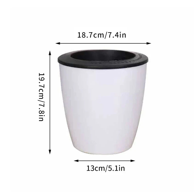 Self-Watering Plastic Planter, Modern Indoor Flower Pot with Separate Inner Basket for Succulents and Hydroponic Plants - product view 5
