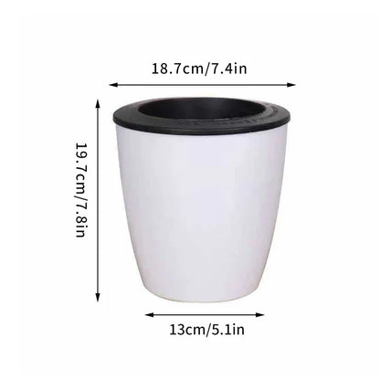 Self-Watering Plastic Planter, Modern Indoor Flower Pot with Separate Inner Basket for Succulents and Hydroponic Plants - product view 5