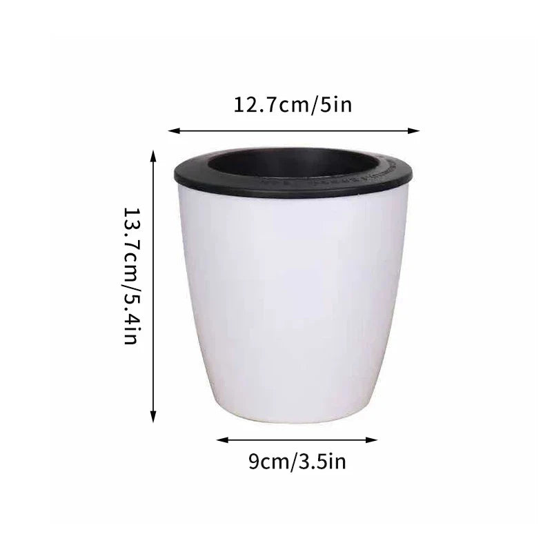 Self-Watering Plastic Planter, Modern Indoor Flower Pot with Separate Inner Basket for Succulents and Hydroponic Plants - product view 6