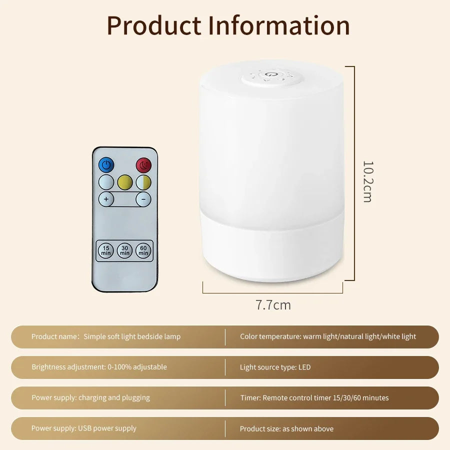 touch control bedside lamp - product view 2