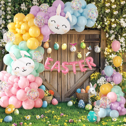 Easter Balloon Garland Arch Kit, 120-Piece Pastel Latex Set with Bunny Balloons for Egg Hunts, Showers and Parties - product view 5