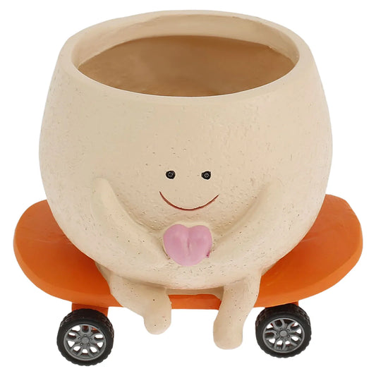 Resin Smile-Face Hanging Planter, 15 x 10 x 9 cm European-Style Flower Pot for Indoor and Outdoor Plant Displays - product view 1