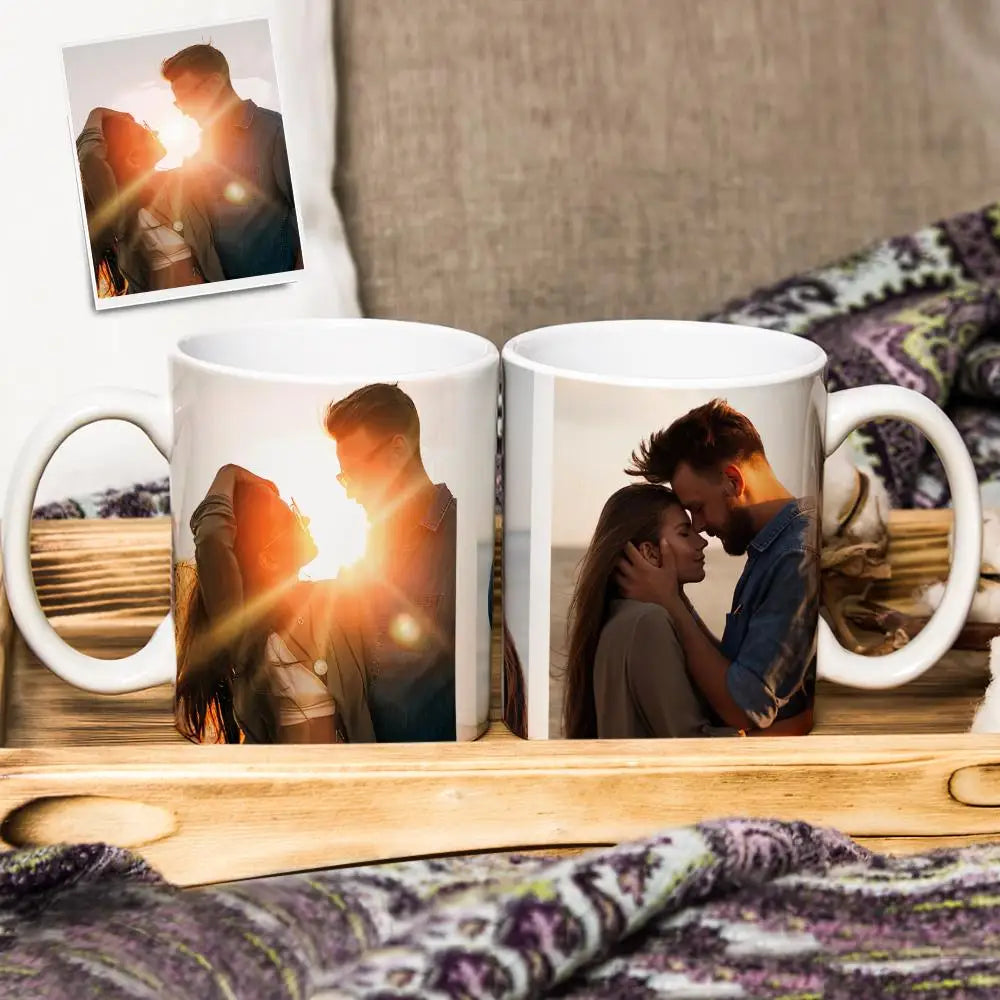 Personalized Photo Mug, 11 oz Ceramic Coffee Cup, Dishwasher and Microwave Safe, 2 or 3 Photo Options for Mother's Day Gifts - product view 1