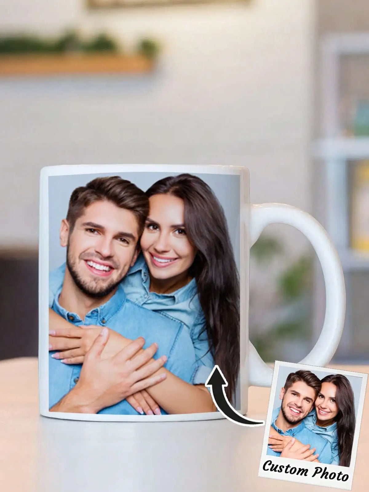 Personalized Photo Mug, 11 oz Ceramic Coffee Cup, Dishwasher and Microwave Safe, 2 or 3 Photo Options for Mother's Day Gifts - product view 3