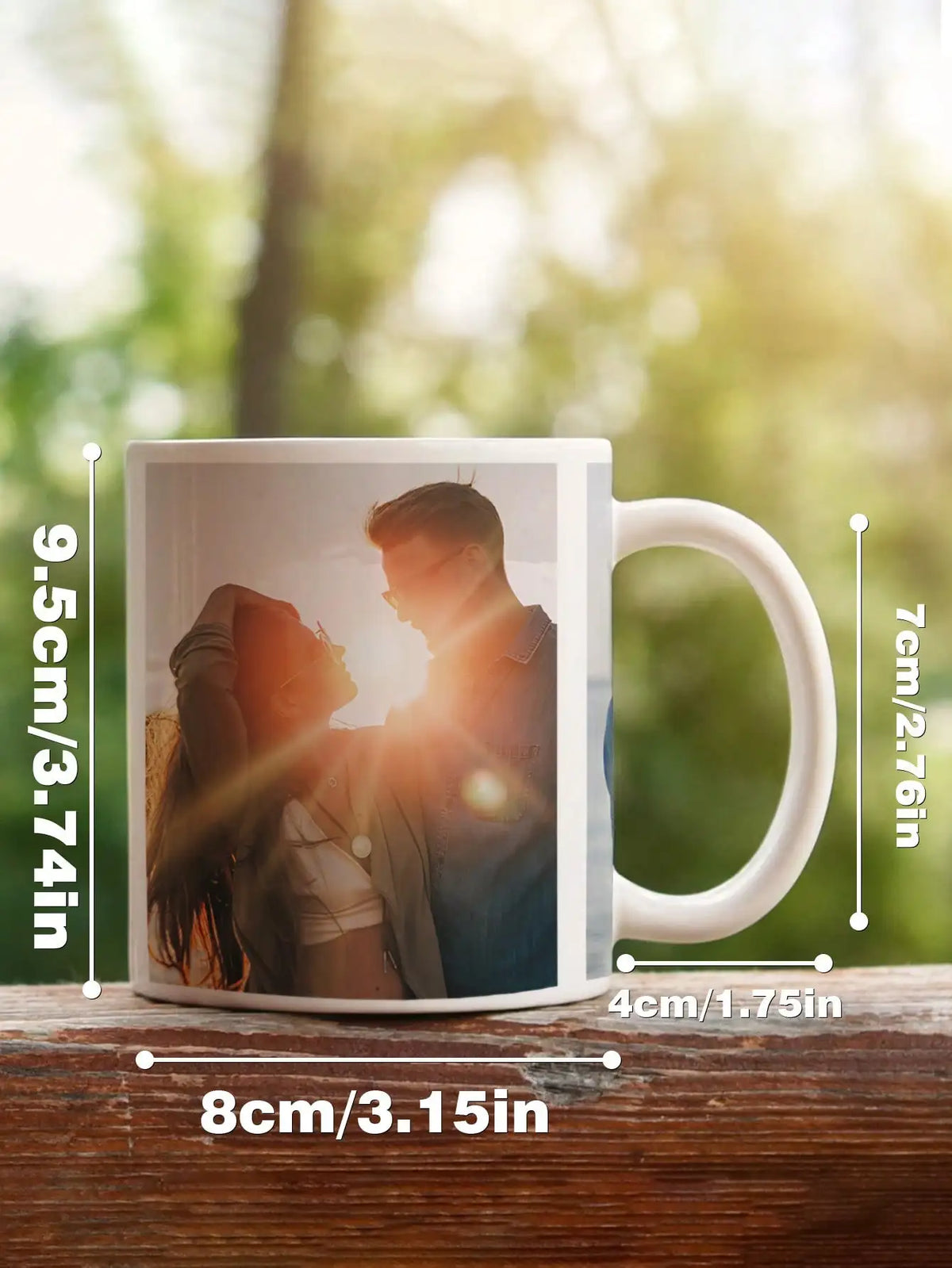Personalized Photo Mug, 11 oz Ceramic Coffee Cup, Dishwasher and Microwave Safe, 2 or 3 Photo Options for Mother's Day Gifts - product view 5