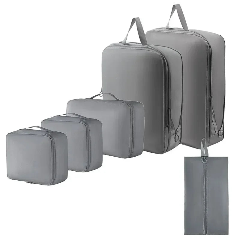 6-Piece Compressible Packing Cubes, Waterproof Polyester Travel Organizer Set for Luggage in 5 Colors - product view 3