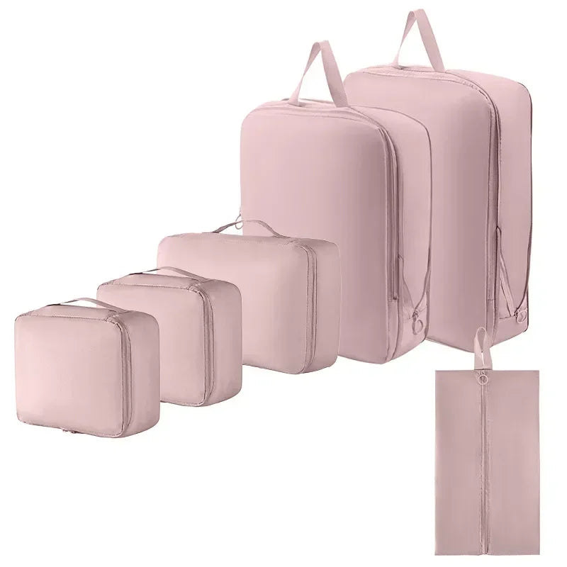 6-Piece Compressible Packing Cubes, Waterproof Polyester Travel Organizer Set for Luggage in 5 Colors - product view 4
