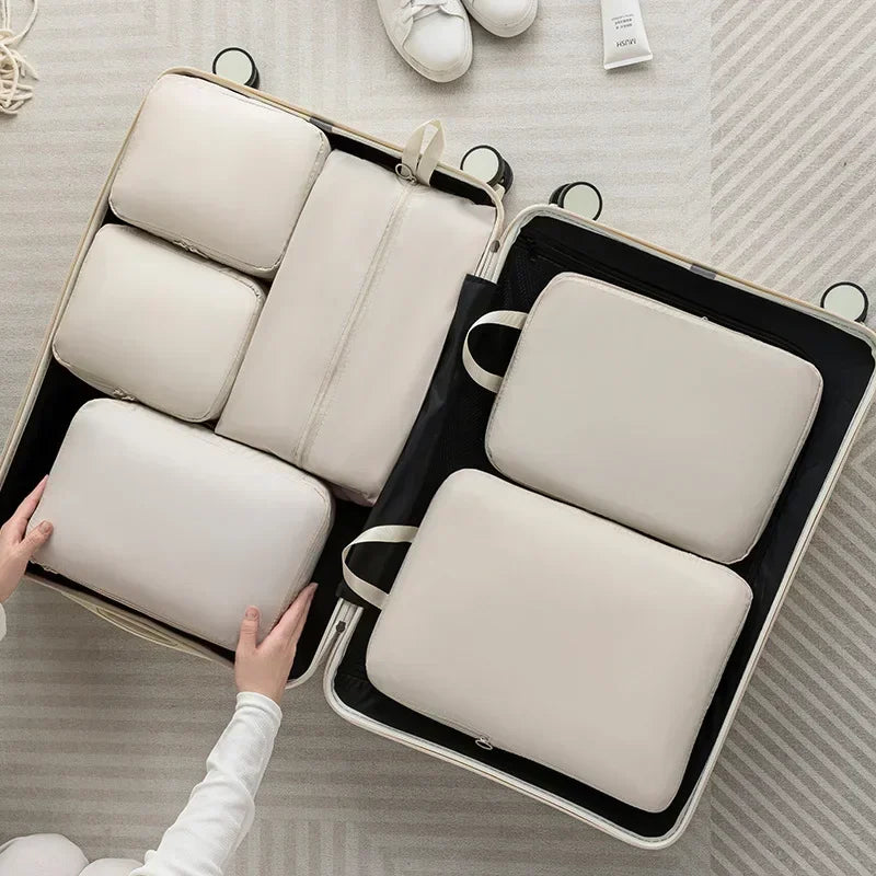 6-Piece Compressible Packing Cubes, Waterproof Polyester Travel Organizer Set for Luggage in 5 Colors - product view 6