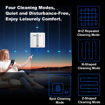 Robot Window Vacuum Cleaner, Automated Glass Cleaning Design, Remote Control, ABS Body for Home Windows and Walls - product view 4
