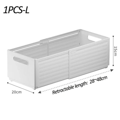 Adjustable Pantry Storage Bin, Retractable 28–48 cm Plastic Drawer Organizer with Smooth Glossy Finish for Kitchen Cabinets - product view 5