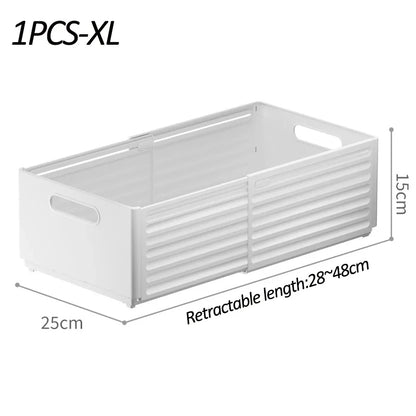 Adjustable Pantry Storage Bin, Retractable 28–48 cm Plastic Drawer Organizer with Smooth Glossy Finish for Kitchen Cabinets - product view 6