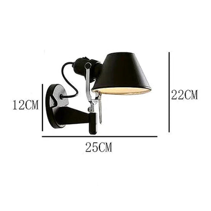 Folding Swing Arm Wall Sconce, E27 Bulb Included, AC Powered Aluminum and Iron Lamp with Wall or Clip-On Mount - product view 2