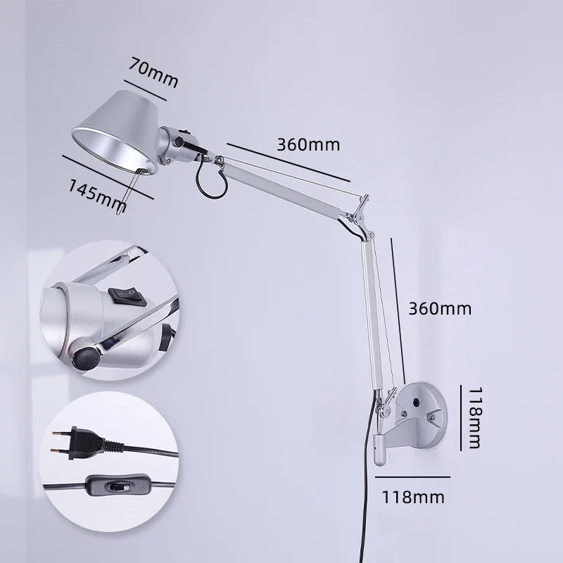 plug in swing arm sconce - product view 5