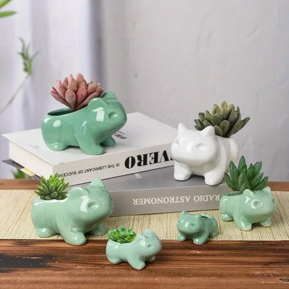Handmade Ceramic Planter, Mini Succulent Flowerpot with Drainage Hole, XS to L Sizes for Home Garden Décor - product view 5