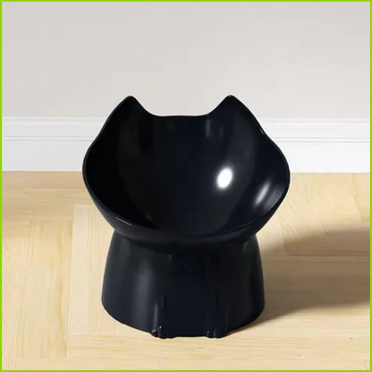 Rounded Plastic Cat Bowl with Raised Design and Neck Protection for Cats and Small Dogs - product view 2