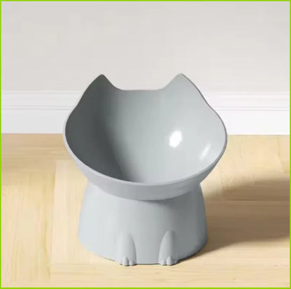 Rounded Plastic Cat Bowl with Raised Design and Neck Protection for Cats and Small Dogs - product view 3