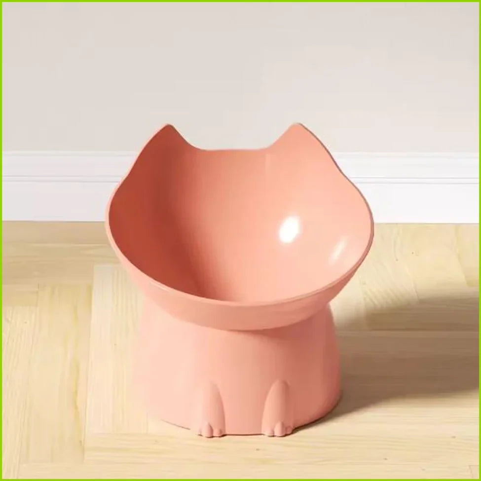 Rounded Plastic Cat Bowl with Raised Design and Neck Protection for Cats and Small Dogs - product view 5