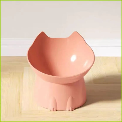 Rounded Plastic Cat Bowl with Raised Design and Neck Protection for Cats and Small Dogs - product view 5