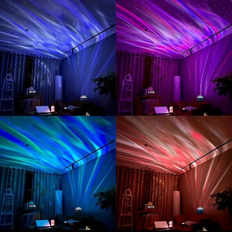 USB LED Starry Sky Projector Lamp, Rotating Aurora RGB Night Light with Remote Control, 5V Holiday Room Decor - product view 6