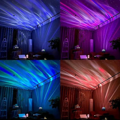 USB LED Starry Sky Projector Lamp, Rotating Aurora RGB Night Light with Remote Control, 5V Holiday Room Decor - product view 6