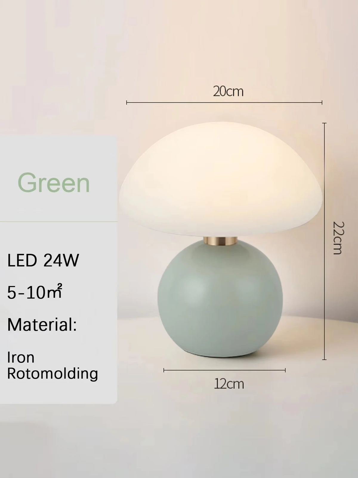 ceramic bedside lamp - product view 3