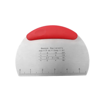 Stainless Steel Dough Scraper, Non-Slip TPR Grip, Measurement Scale and Blunt Blade for Pastry and Baking - product view 2