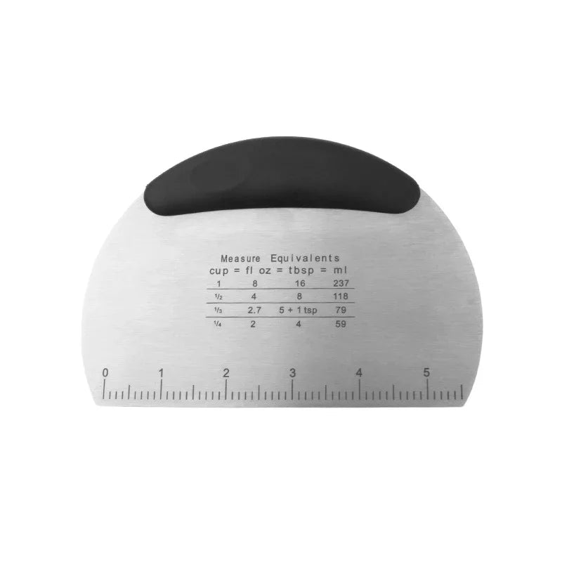 Stainless Steel Dough Scraper, Non-Slip TPR Grip, Measurement Scale and Blunt Blade for Pastry and Baking - product view 3