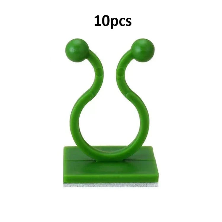 Self-Adhesive Plant Support Clips, Plastic Wall Fixture Hooks for Climbing Vines and Cable Routing, 10 to 100 Pieces - product view 1