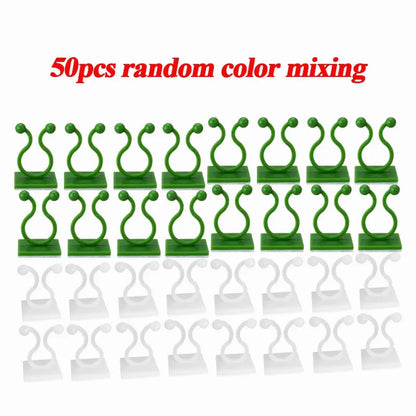 Self-Adhesive Plant Support Clips, Plastic Wall Fixture Hooks for Climbing Vines and Cable Routing, 10 to 100 Pieces - product view 2