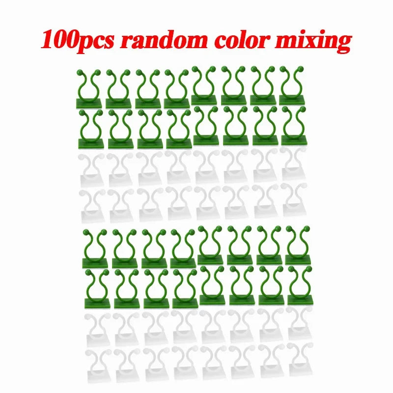 Self-Adhesive Plant Support Clips, Plastic Wall Fixture Hooks for Climbing Vines and Cable Routing, 10 to 100 Pieces - product view 3