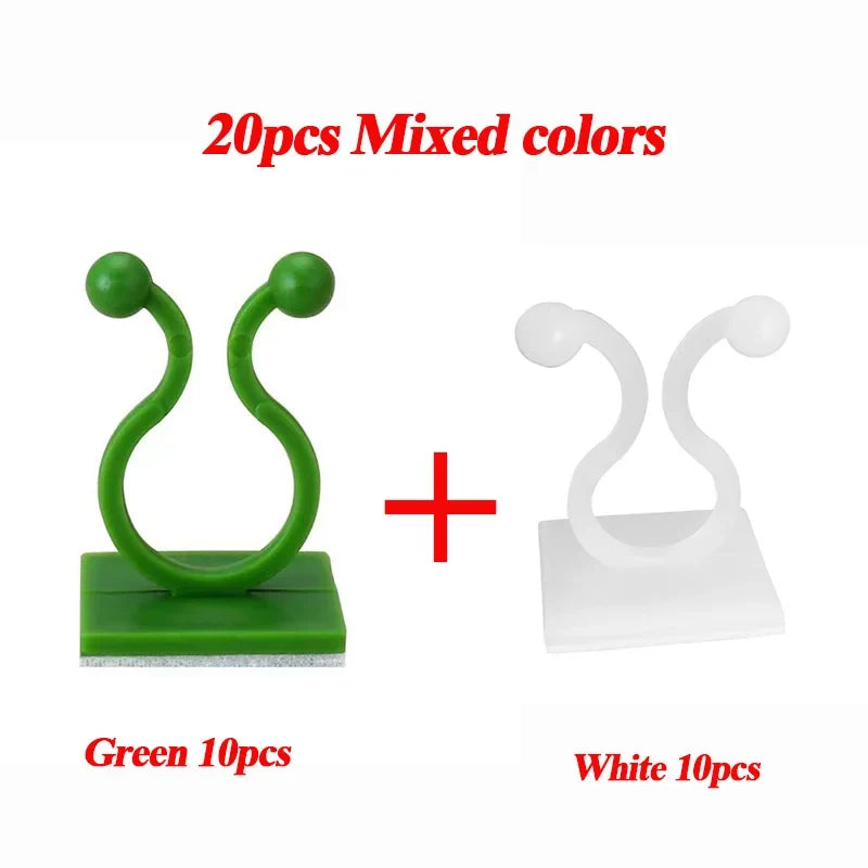Self-Adhesive Plant Support Clips, Plastic Wall Fixture Hooks for Climbing Vines and Cable Routing, 10 to 100 Pieces - product view 5