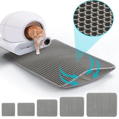 Waterproof Cat Litter Mat, Double-Layer EVA Litter Trap with Hexagonal Surface, Washable Non-Slip Design, 30 x 45 to 60 x 90 cm - product view 4