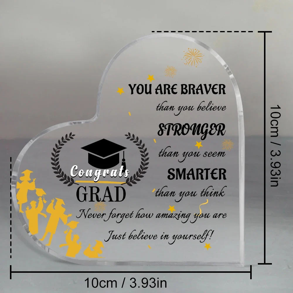 Acrylic Graduation Gift Decoration, Grid Pattern Keepsake for 2025 College Graduates, Friends and Classmates, Retro Style - product view 6