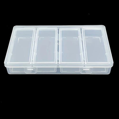 Clear Plastic Cabinet Organizer Box with 4 Adjustable Dividers, Removable Compartments for Craft and Sewing Supplies - product view 1