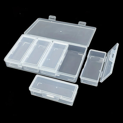 Clear Plastic Cabinet Organizer Box with 4 Adjustable Dividers, Removable Compartments for Craft and Sewing Supplies - product view 2