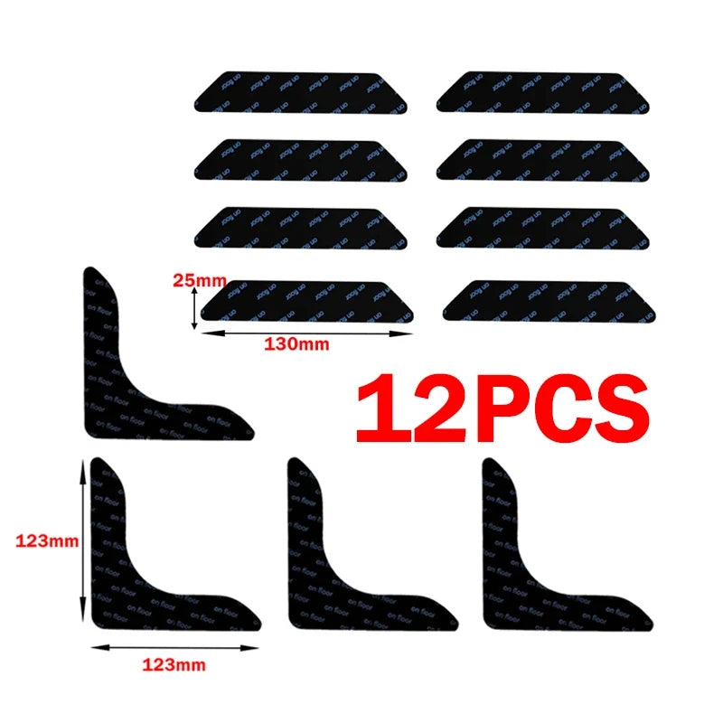 Reusable Non-Slip Rug Pad Stickers, Washable Carpet Corner Grippers for Floors, Modern Solid Design in Multiple Sizes - product view 2