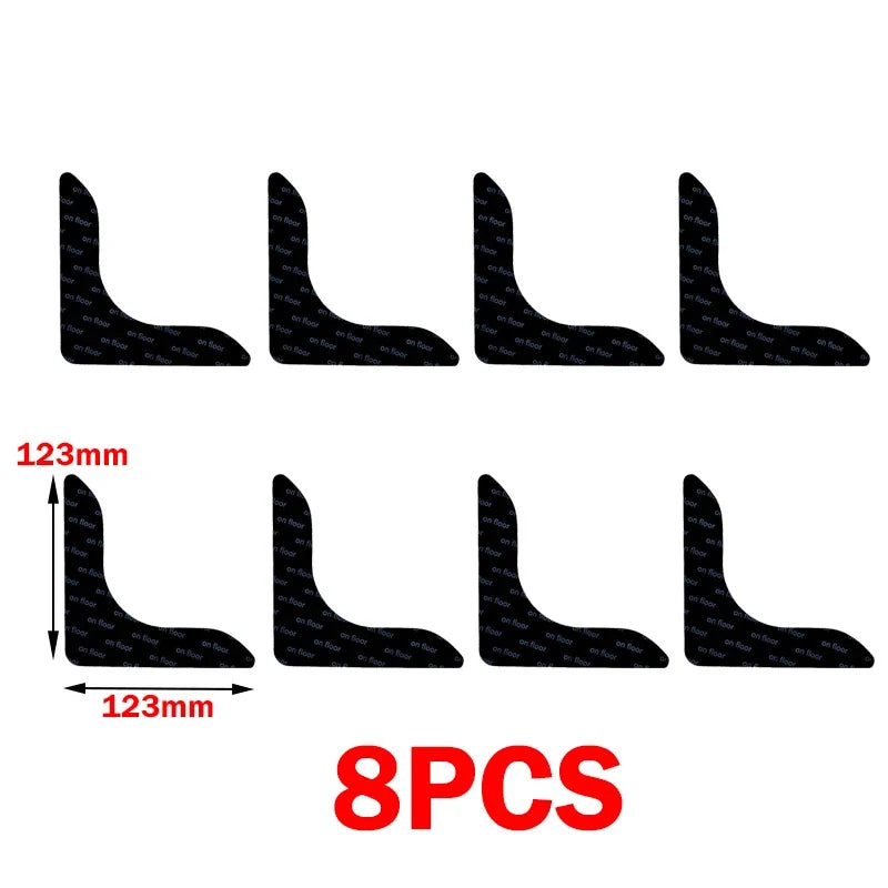 Reusable Non-Slip Rug Pad Stickers, Washable Carpet Corner Grippers for Floors, Modern Solid Design in Multiple Sizes - product view 5