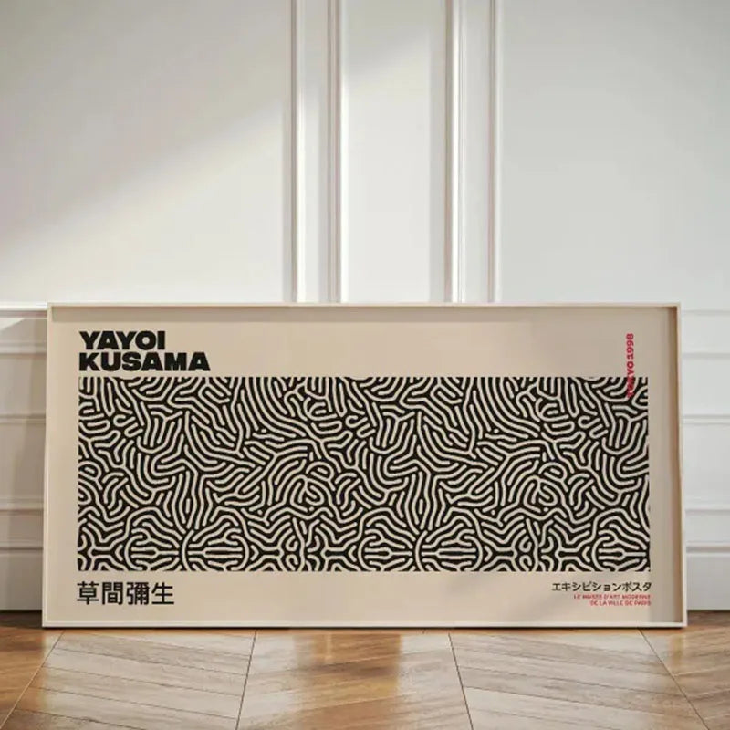 Yayoi Kusama-Inspired Abstract Canvas Wall Art, Horizontal Gallery Wall Print, Waterproof Ink, Unframed Sizes for Home or Office - product view 1