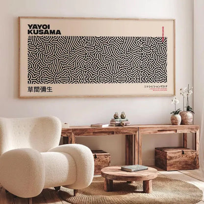 Yayoi Kusama-Inspired Abstract Canvas Wall Art, Horizontal Gallery Wall Print, Waterproof Ink, Unframed Sizes for Home or Office - product view 3